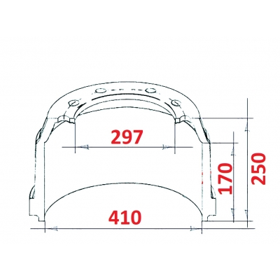 Барабан тормозной 410*297*250  XCMG XCT 25L4-SR
