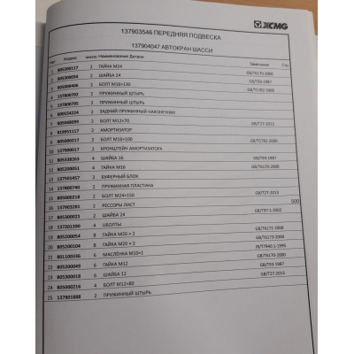 Палец коренного листа передней рессоры (Пружинный штырь) 137901888 /XCMG XCT 25L5_SR