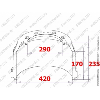 Барабан тормозной 420/290/235 KRAN QY25K5 80736010 860122891
